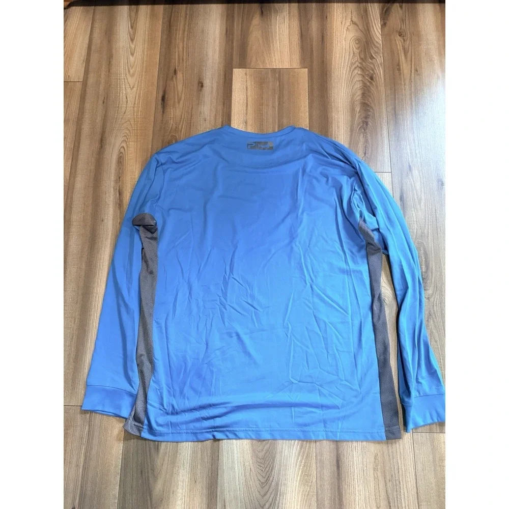 Pelagic AquaTek Fishing Offshore Gear Blue Men's Large Rash Guard Lightweight